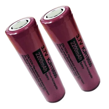 

2Pcs ICR18650 ICR 18650 3.7V Rechargeable Li-ion Battery 2200mAh Flat Top For mechanical mod torch headlight vape Flashlight