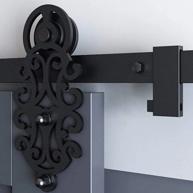 

Household Sliding Tracks Barn Wood Door Interior Hardware Home Decoration Easy To Install 2 Pcs