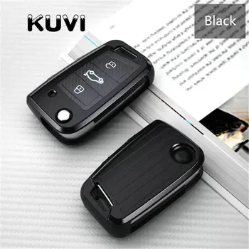 

Car Key Case Cover For Volkswagen VW Polo Golf 7 MK7 Tiguan passat For Skoda Octavia Kodiaq Karoq For Seat Ateca Leon Key Bag