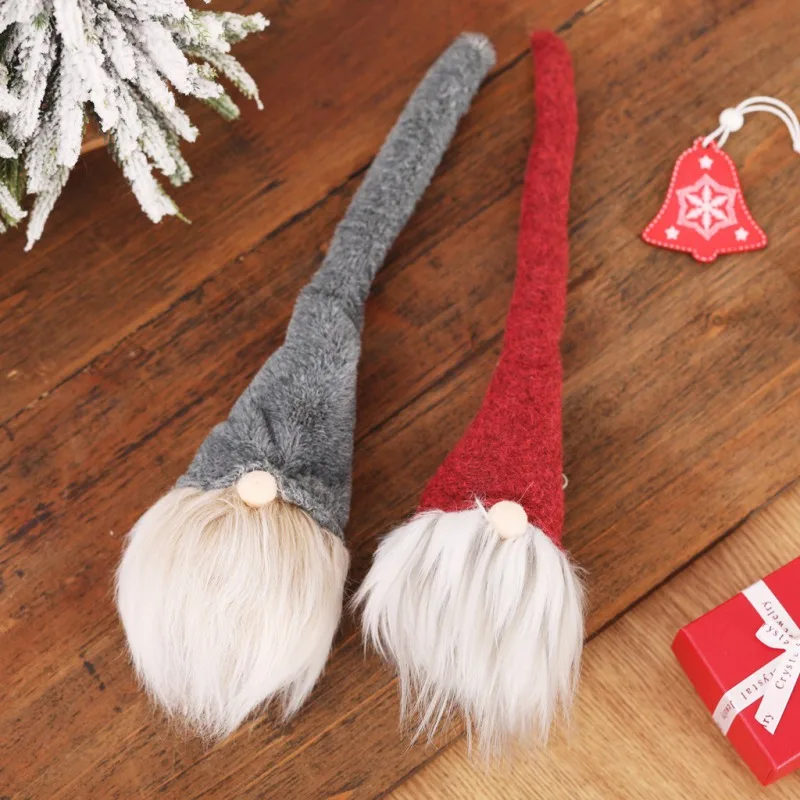 Knitted Sitting Tomte Christmas Gnome Doll Decorations Tabletop Santa Figurines Ornaments Holiday Present Produtos De Natal