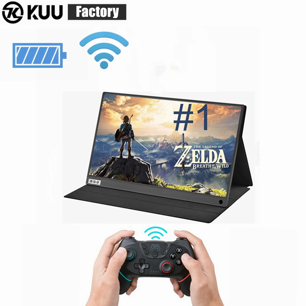Тонкий портативный ЖК монитор KUU HD IPS 15 6 &quotusb type c hdmi для ноутбука телефона xbox switch и