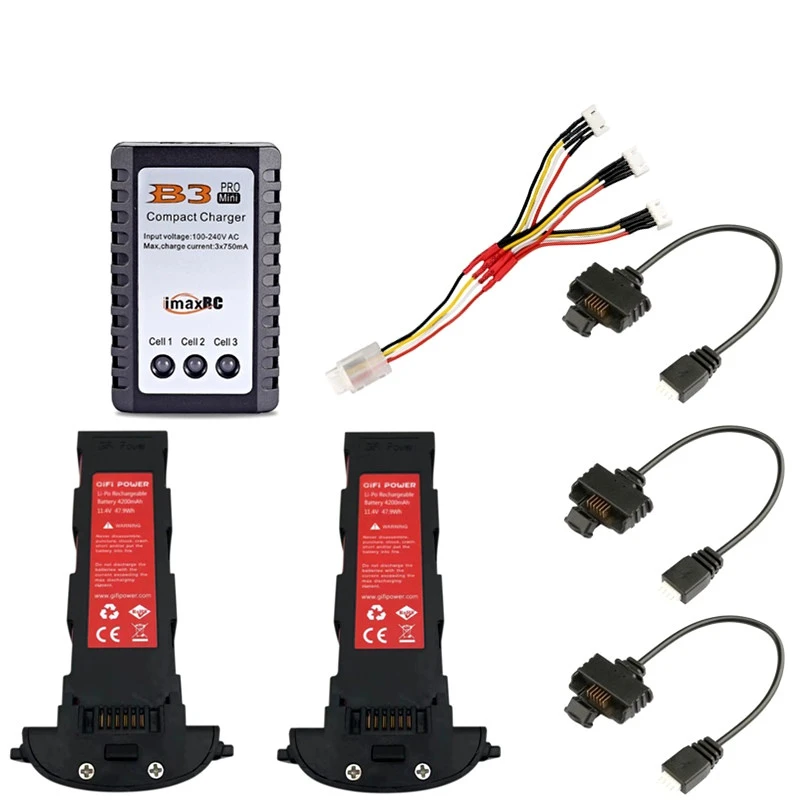 Аккумулятор Lipo 11 4 в 4200 мАч и зарядное устройство B3 для Hubsan H117S Zino GPS RC FPV гоночная