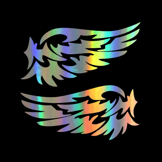 

Reflective Reflective Car Stickers and Decals Guardian Angel Wings Rear Window Bumper Cover Scratches Car Accessories KK14*7cm