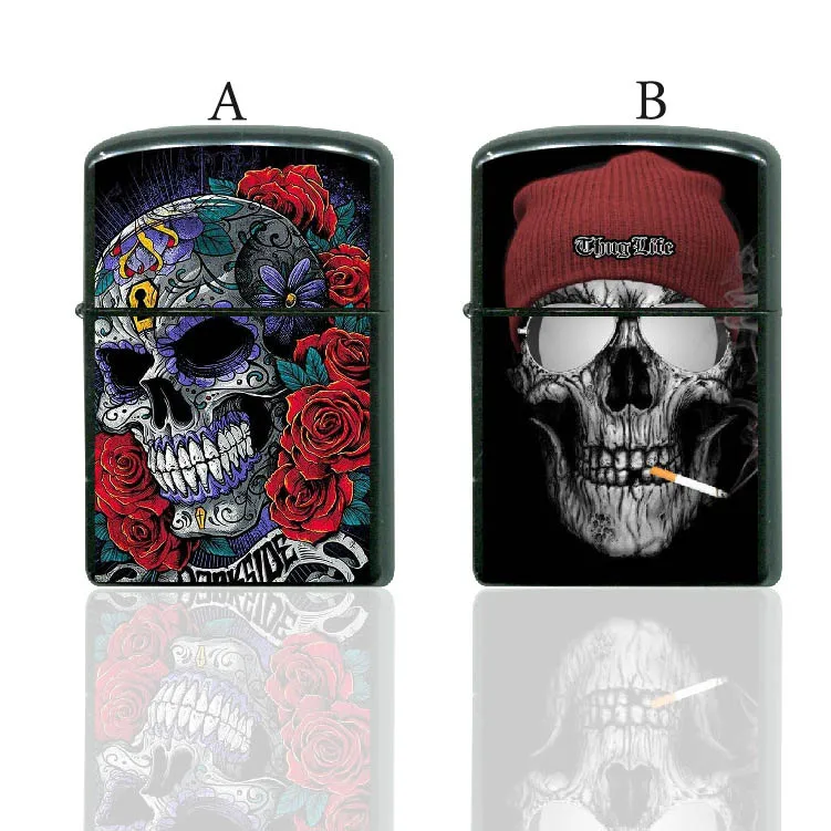 

2015 selling kerosene lighter Personalized skull and crossbones kerosene lighter The wholesale the metal windproof lighter