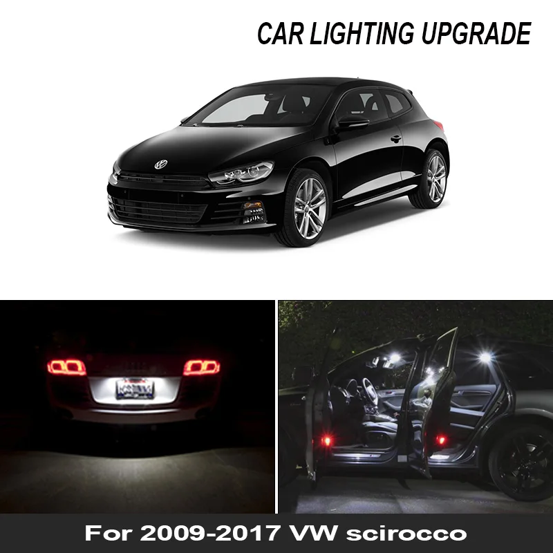 10X автомобильных ламп светодиодный Подсветка салона для 2009-2017 Volkswagen VW Scirocco R 3R