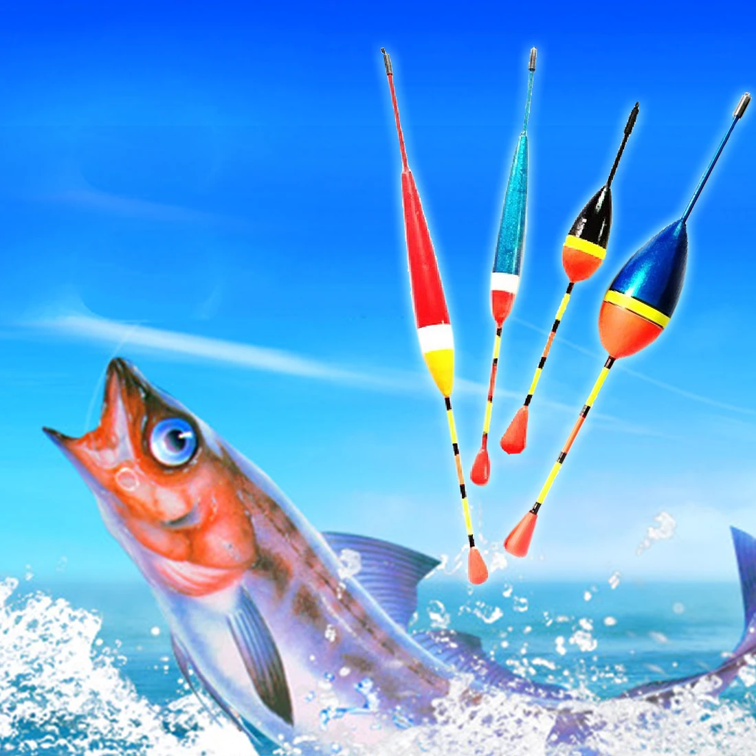 

10pcs 4 Size Mixed Color Fishing Floats Set Buoy Bobber Pond Fishing Light Stick Floats Fluctuate Size For Fishing Accessories