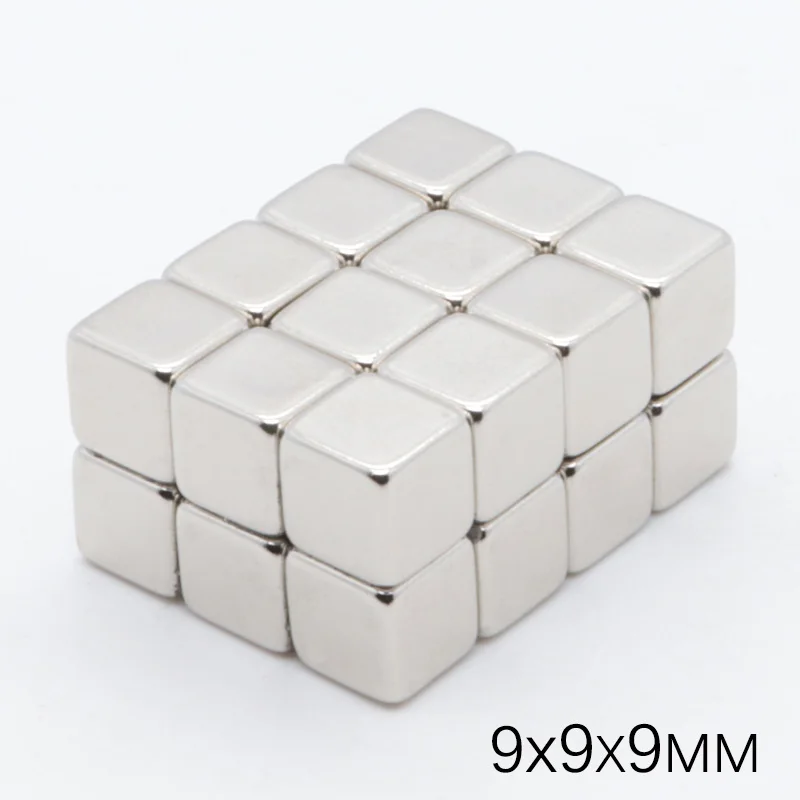 50 шт. 9x9x9 мм неодимовый магнит постоянный N35 NdFeB супер сильный Мощный маленький квадратный магнитный диск для рукоделия