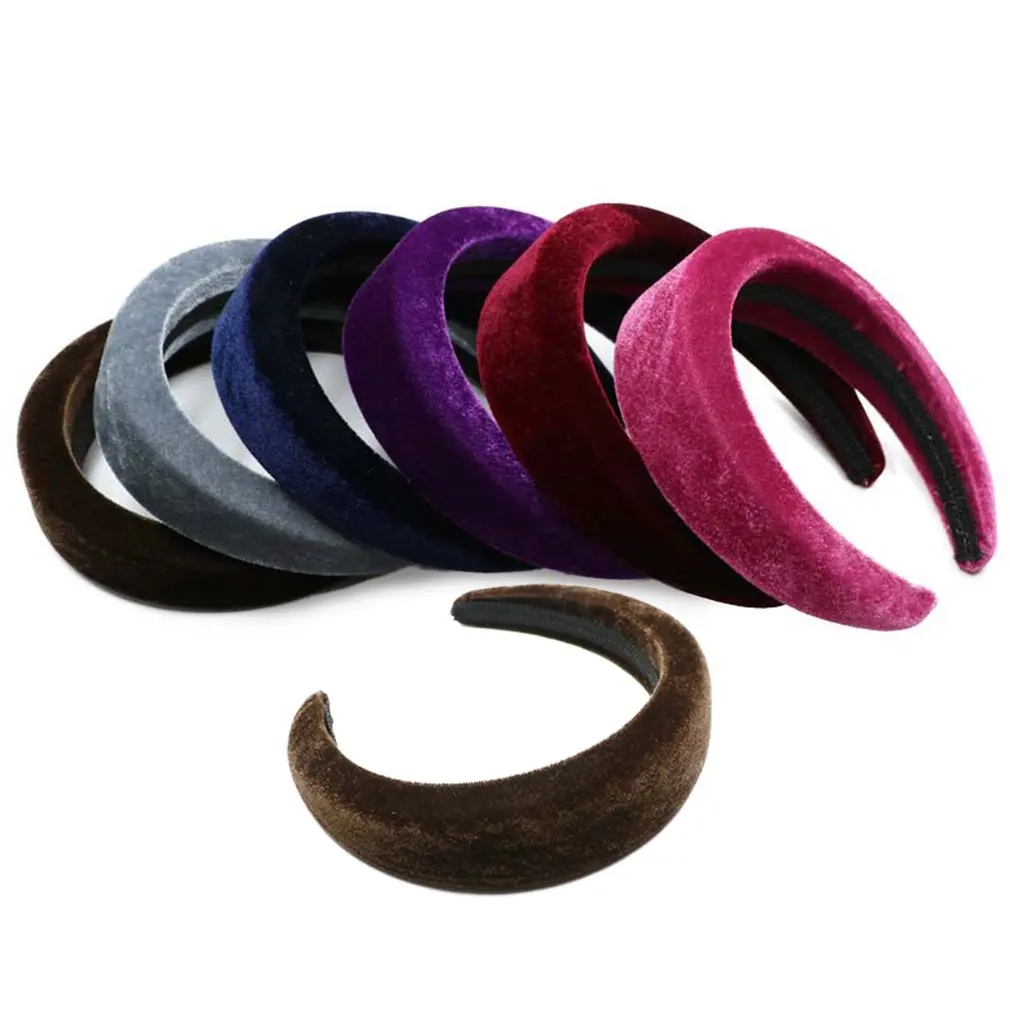 Europe And America Colorful Flannel Sponge Cloth Headband Wide-Brimmed Fabric Headband Hairpin Hair Band