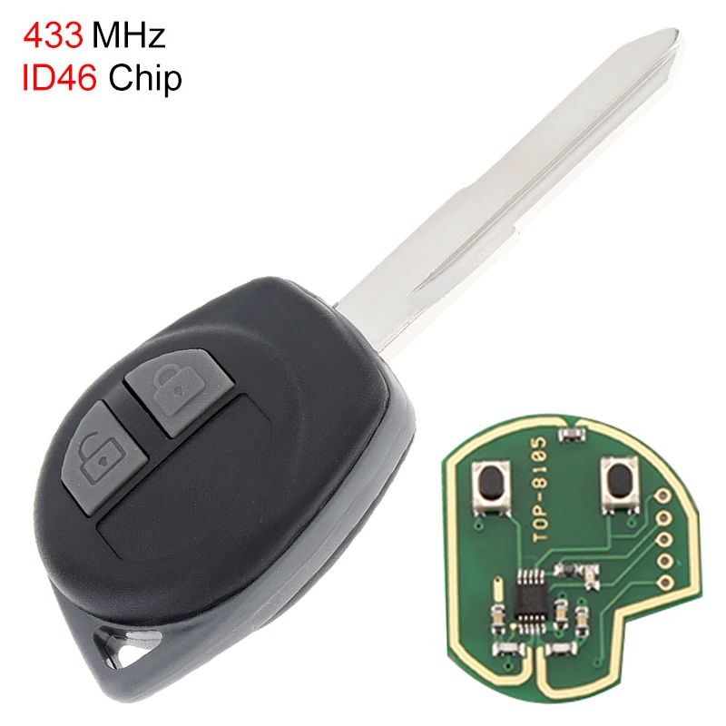 433MHz 2Buttons Car Remote Key with ID46 Chip KBRTS004 and HU87 Uncut Blade Fit for SUZUKI SWIFT SX4 Alto IGNIS Splash 2007-2013 mgoodoo car remote key 433mhz id46 chip hu87 uncut blade kbrts004 for 1989 2017 suzuki swift for 2007 2015 suzuki sx4 auto key