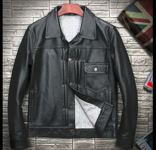 

Free shipping.EMS Brand clothing,man 100% genuine leather Jackets,thick fashion slim cool cowskin jacket,sales.style