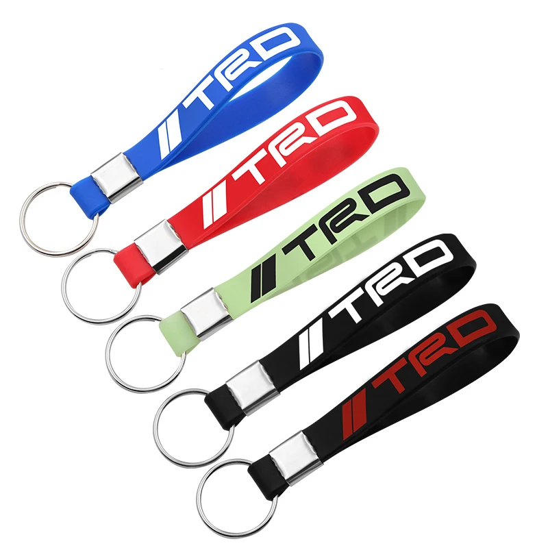 

New Luminous For Toyota CROWN REIZ PRIUS PRADO TRD Logo key chain rope Chain Badge Key Ring Emblem Key Holder Chain car styling
