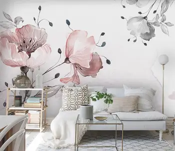 

CJSIR Custom Nordic Minimalist Watercolor Flowers Small Fresh Wallpaper for Bedroom Walls Background Wall Papers Home Decor