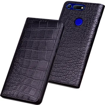 

High-end full grain genuine leather magnetic holder case for Huawei Honor V20/Honor V10/Honor V9 flip phone cover bag stand capa
