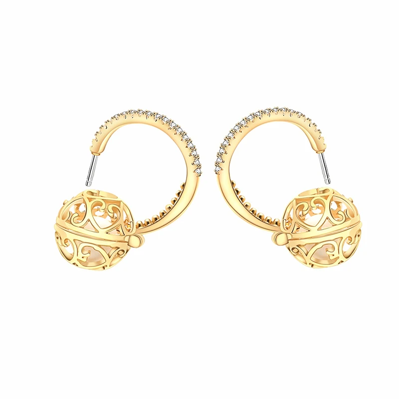 

Aromatherapy Essential Oil Diffuser Locket Fragrance Jewelry Gold Earrings For Women