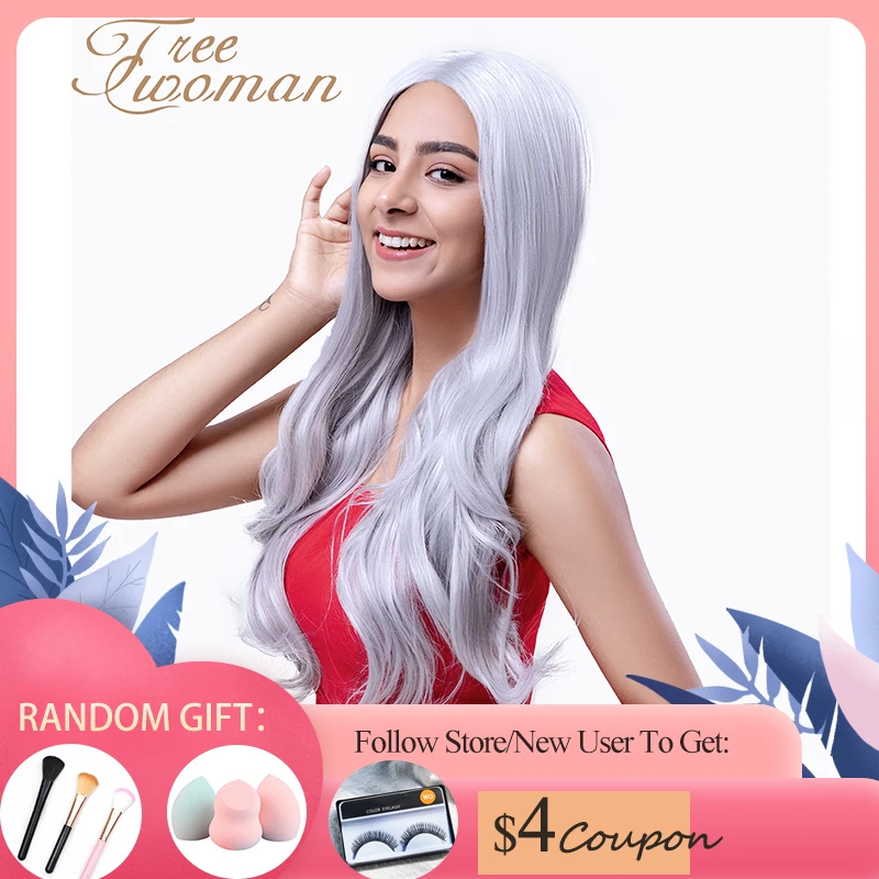Длинный волнистый синтетический парик FREEWOMAN с естественной линией волос Для