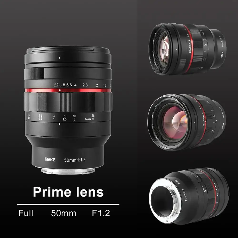 Meike 50mm F1.2 Large Aperture Full Frame Manual Focus Lens for Sony E Mount/ Nikon Z Mount/ Canon EF/L Mount Cameras — view 2
