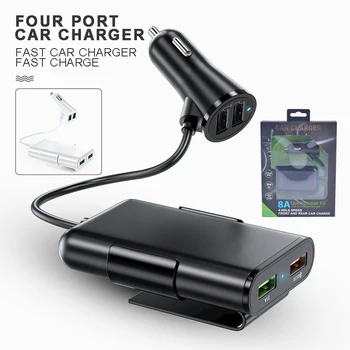

Mayitr 4 Port USB Car Charger QC3.0 Quick Charge Rear Seat Phone Fast Charging 5V 8A 4 USB Splitter Socket Phone Power Adapter
