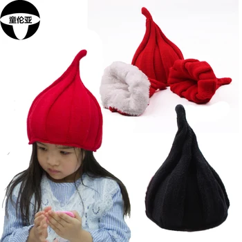 

1PC Fashion Hat Warm Winter Funny Baby Kids Windmill Caps Knitted Pointy Beanie Twisted Crochet Pointed Hats For Boys Girls