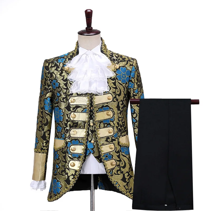 Европейский Дворцовый стиль, сценический костюм, мужские блестящие костюмы с вышивкой, мужские костюмы с брюками, жилет принца, певицы