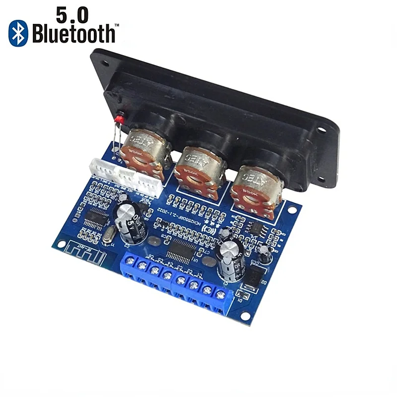 SOTAMIA Bluetooth 5.0 서브우퍼 증폭기 오디오 보드 2x25W+50W 2.1 전력 증폭기 스피커 사운드 Amplificador 패널 포함