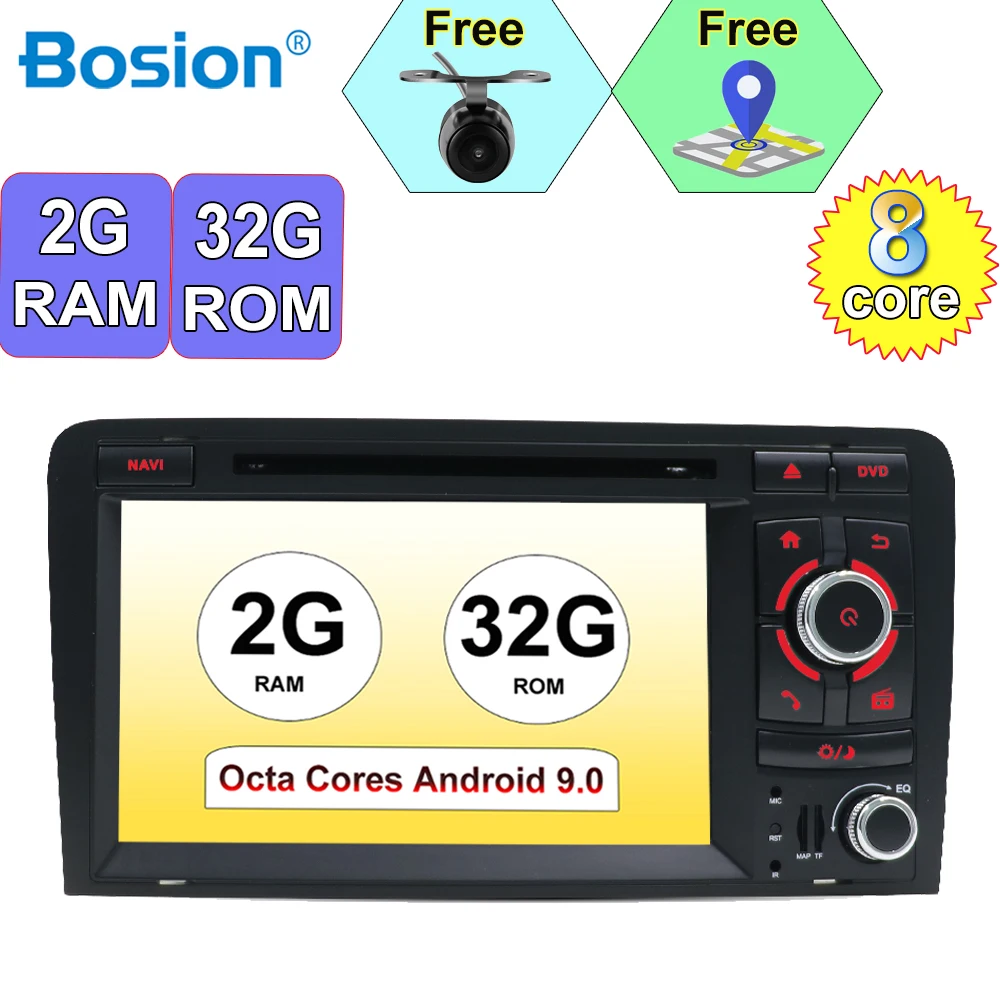 

2 din Octa Core Android 9.0 Car DVD GPS For Audi A3 2006-2011 radio stereo Audio auto multimedia BT autoradio OBD DAB+