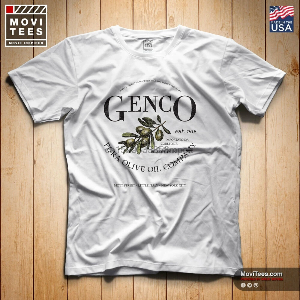 Genco Pura Olive Oil Co T-shirt 100% Cotton The Godfather Inspired Fan Art  Mafia - Tailor-made T-shirts - AliExpress