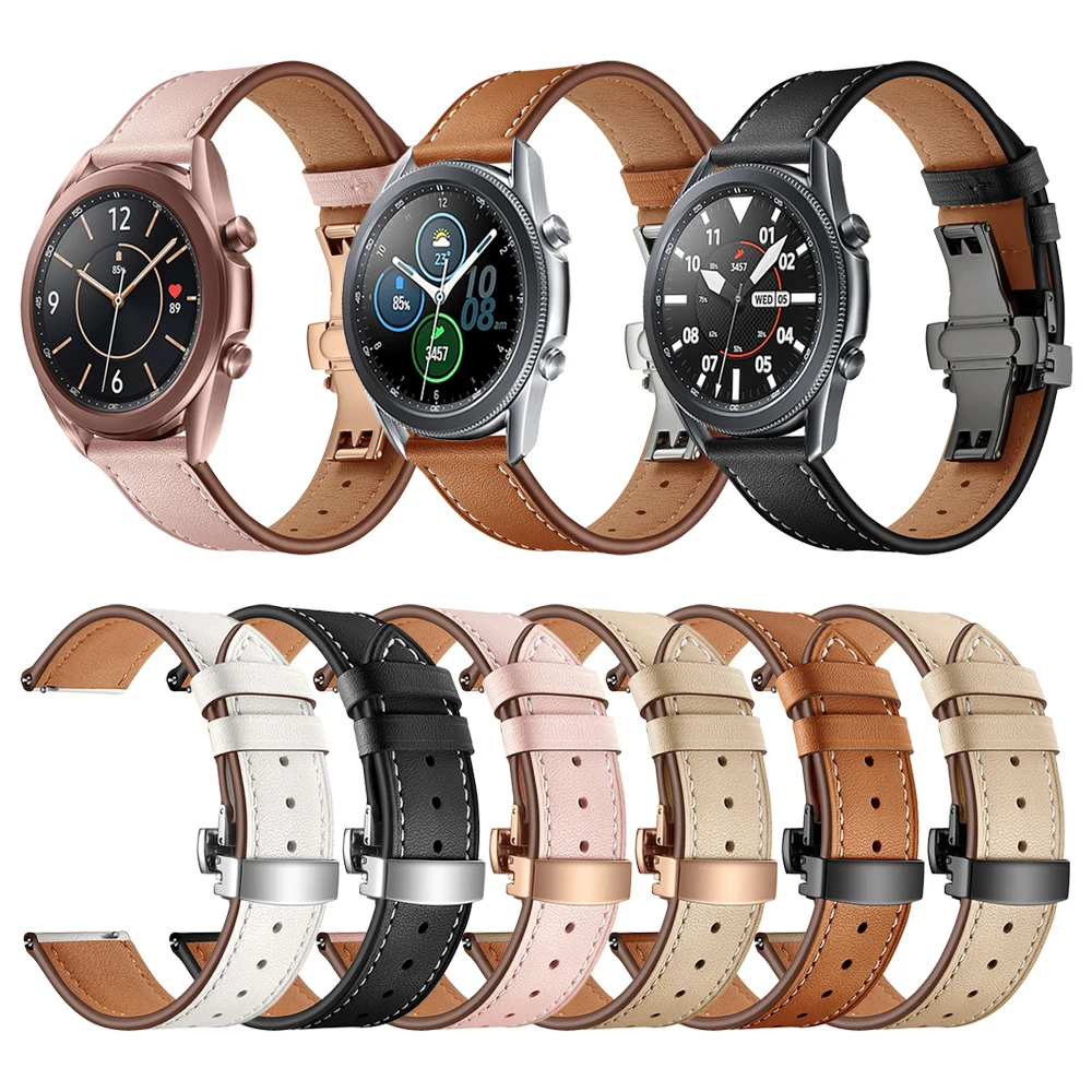 Butterfly Buckle Genuine Leather Strap 