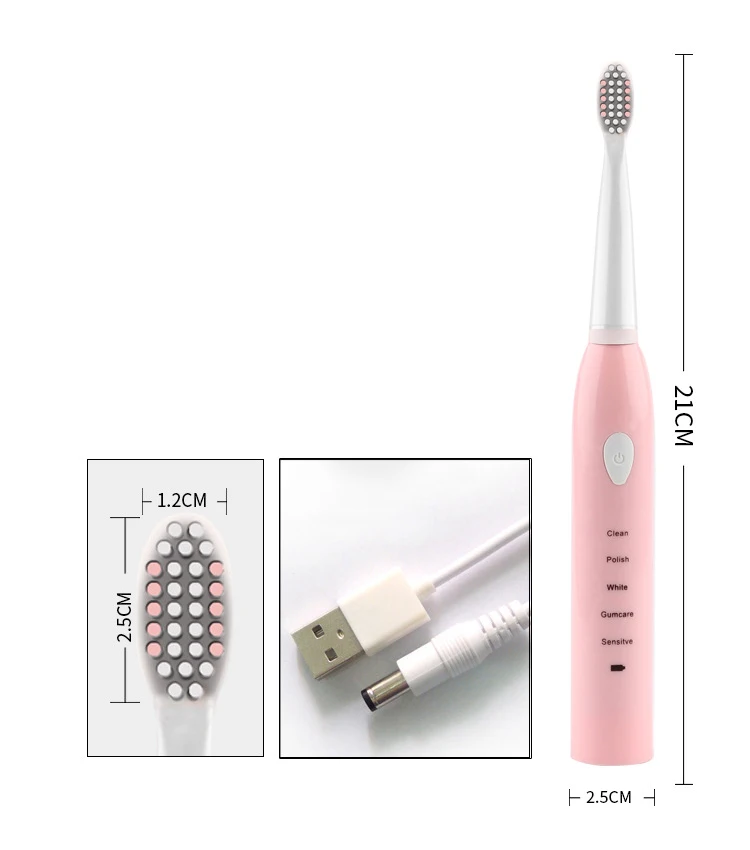 Electric Toothbrush Powerful Ultrasonic Sonic USB Charge Rechargeable Tooth Washable Electronic Whitening Teeth Brush Oral Electric Toothbrush Powerful Ultrasonic Sonic USB Charge Rechargeable Tooth Washable Electronic Whitening Teeth Brush Oral