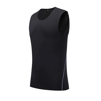 Summer Man Vest Quick-drying Slim Training Tight Gym Tank Top Sleeveless Running Round Neck Fitness Sport Tops New 1