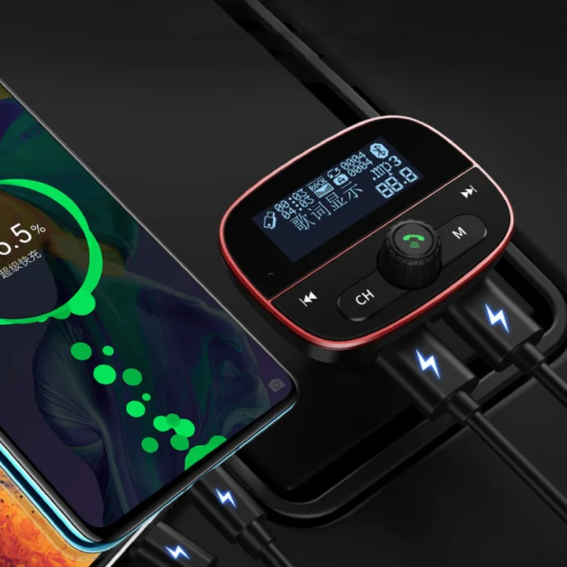 1 шт. автомобильный Bluetooth аудио адаптер громкой связи MP3 автомобильное зарядное устройство с 2 usb-портами многофункциональное