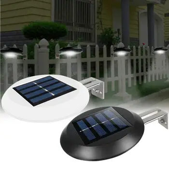 

9 LEDs Yard Solar Powered Pathway Fence Home Gutter Grille Light Outdoor Garden Night Waterproof Wall Mount Sink Round Lamp