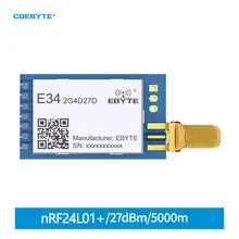 

nRF24L01+ 2.4G UART Wireless Module Full Duplex High-Speed Transmission E34-2G4D27D 27dBm Ebyte GFSK DIP 5KM Wireless Module