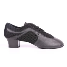 Men Latin Dance Shoes Genuine Leather Elastic Mesh BD 468 Split Sole Dancing Shoes Standard Dance salsa