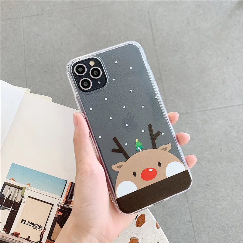 Снеговик Рождественская елка чехол для телефона для IPhone 7 7Plus X XS XR MAX 11 Pro MAX Ультратонкий Мягкий ТПУ прозрачный чехол