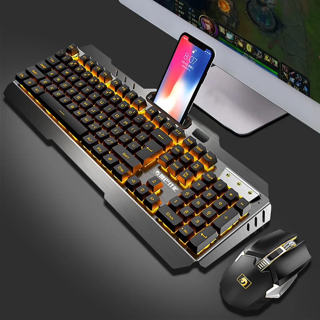 

Gaming Mechanical Keyboard Wireless Gaming Rechargeable Wireless Game Set Combo Standard For Computer teclado mecanico
