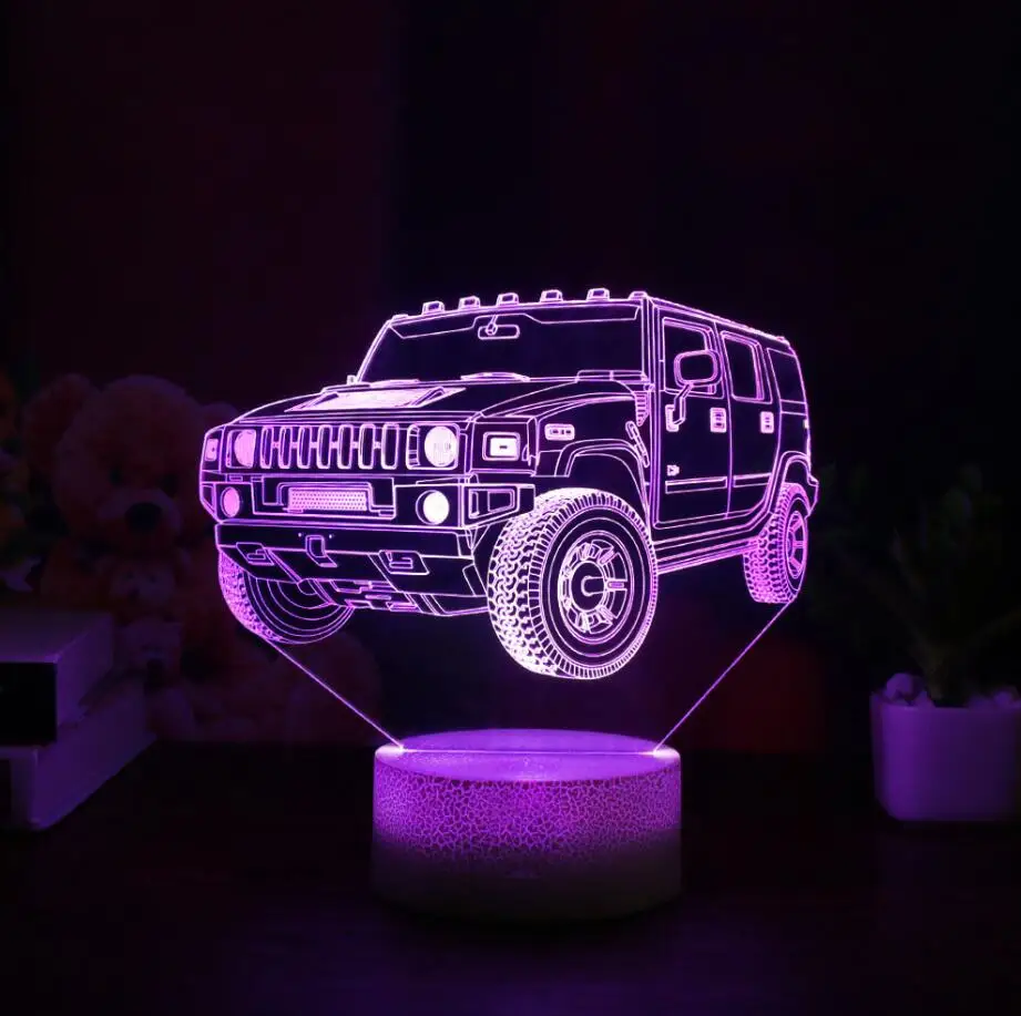 Крутая супер Автомобильная акриловая 3D лампа светодиодный 7 цветов Кроссовый ночник usb настольная лампа атмосфера ночной Декор лампа подарок - Испускаемый цвет: 2
