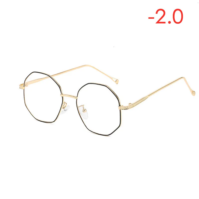 ZN6 Golden black ZXTREE Модные металлические близорукости женские очки близорукость очки оправа полигональные женские мужские очки отправить линзы для близорукости-1,0- 4,0 ZN6 - Цвет оправы: ZN6 Golden black