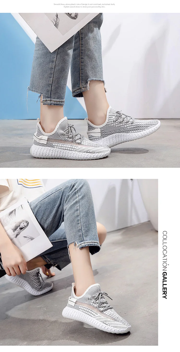 Summer Breathable Mesh Hollow Sports Shoes Casual Non-slip Women Crawling Lace-Up Shoes New Fashion Stability