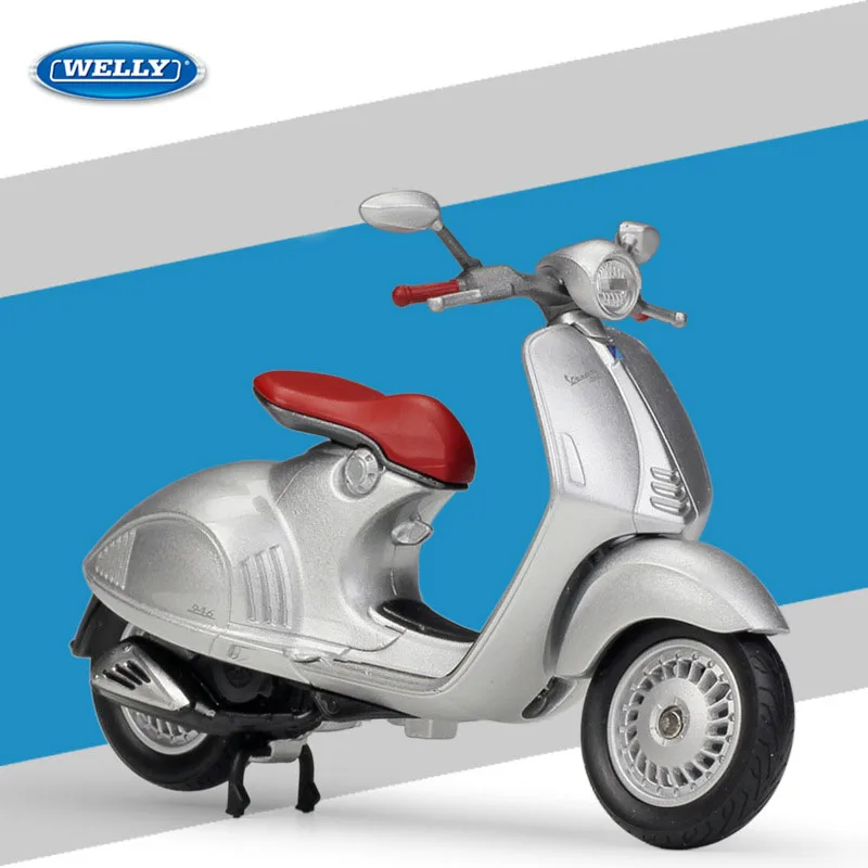 Новинка модель Welly 1/18 VESPA скутер мотоцикл литая игрушка для детей коллекция