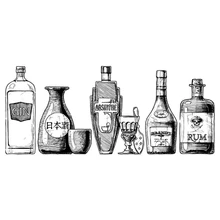 

2021 New Arrival Clear Stamps Beer Cocktail Whiskey Sake Wine Glass Decoration Craft Card Seal For Scrapbooking Paper Christmas