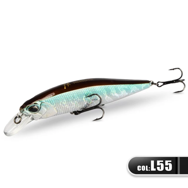 MRERDITH JERK MINNOW 100F 14g  Floating Wobbler Fishing Lure 24Color Minnow Lure Hard Bait Quality Professional Depth0.8-1.0m JBR-100F-L55