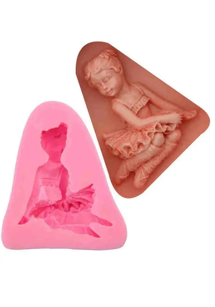 Девушка Форма Fondant(сахарная) торта силикона прессформы Желейный пудинг DIY пресс-форм Кухня выпечки средство, мыло лампы в форме свечи ремесло Домашний прибор для повторного использования
