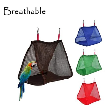 

Spring Summer Pet Bird Breathable Bed Green Pink Mesh Hammock For Parakeet Parrot 30x20x25cm Bird Sleeping Nest