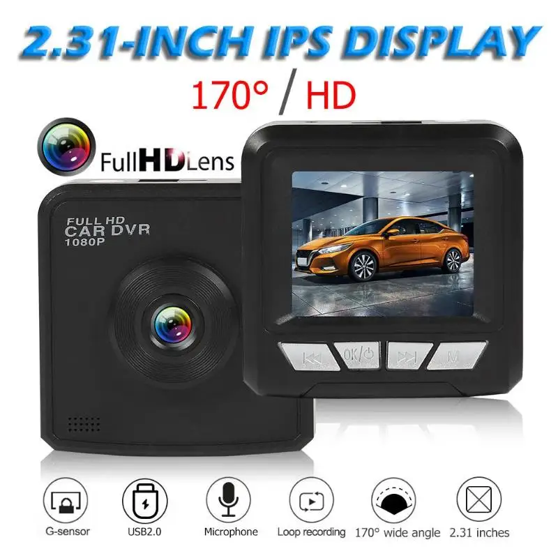 V8 FHD 1080p Автомобильный видеорегистратор Камера 2,31 дюйма 170 градусов объектив g-сенсор камера