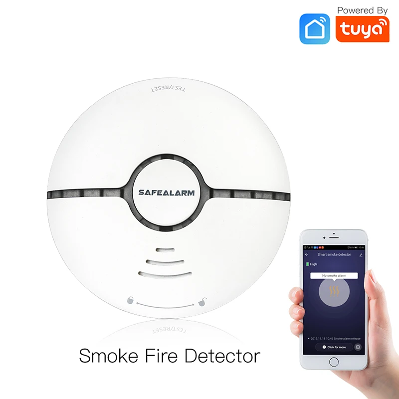 

Smoke Fire Alarm Sensor Detector WiFi Smart Home Security System Battery-powered Alarm Wireless Smart Life Tuya App Control