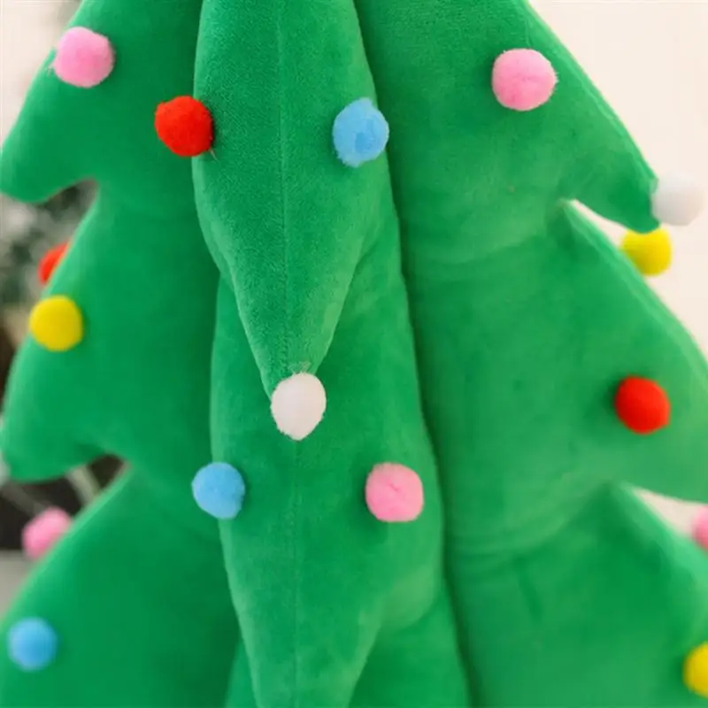 1pc Throw Pillow Adorable Christmas Tree LED Decorative Creative Cushion Bolster Pillow Doll for Home Chair Sofa