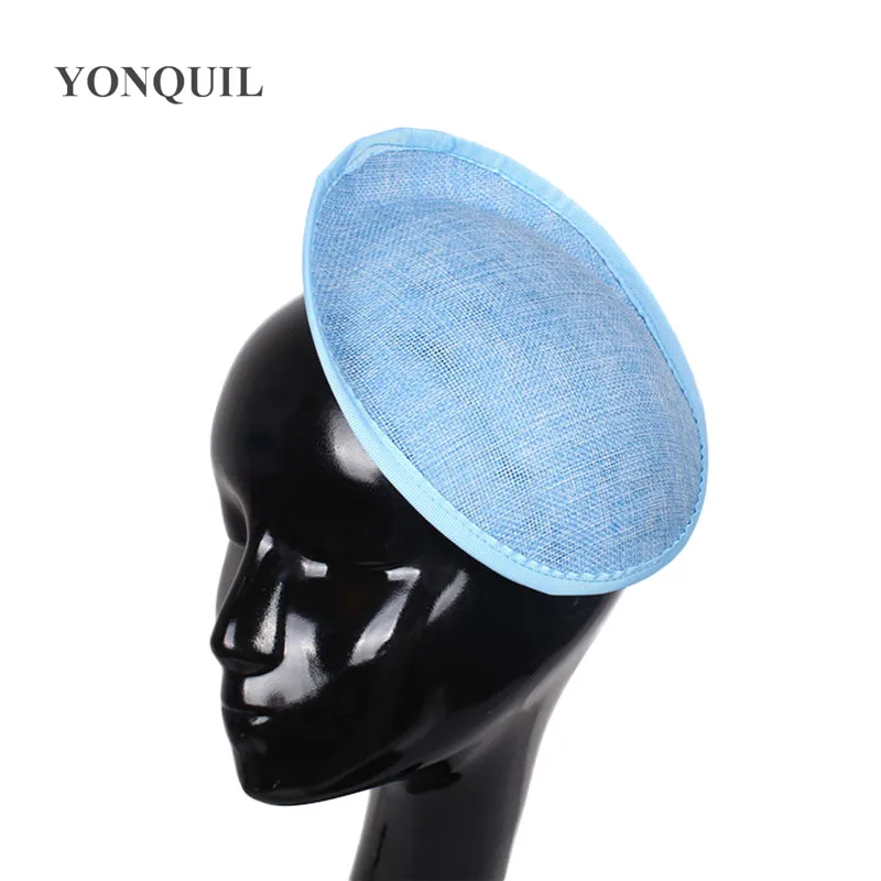light blue Чародей 20 см База 15 цветов Имитация sinamay шляпа свадебные аксессуары для волос украшения элегантные женские головные уборы материал - Цвет: light blue