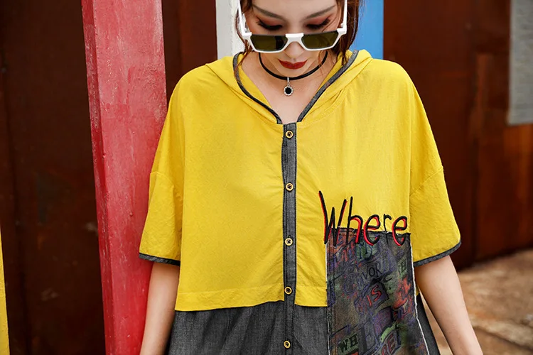 Max LuLu модные роскошные корейские стильные женские повседневные уличные джинсовые топы с капюшоном и блузки винтажные Лоскутные рубашки