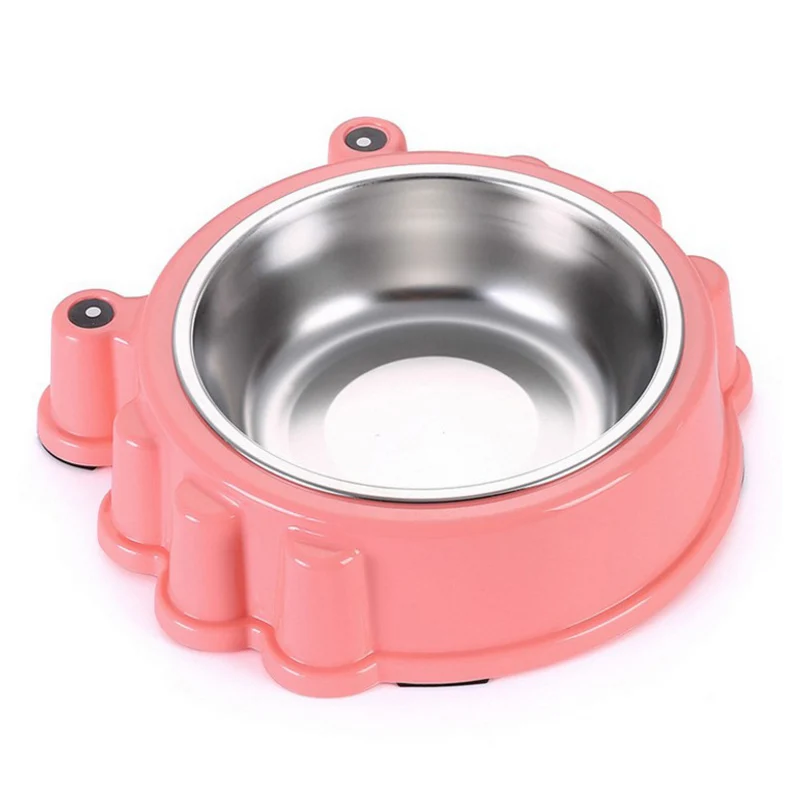 FW42 pink Миски для домашних собак, миски для щенков, миска для еды из нержавеющей стали, миска для кошек, миска для хранения воды, питатель, нетоксичный полипропиленовый каучук, комбинированный миска для риса - Цвет: FW42 pink