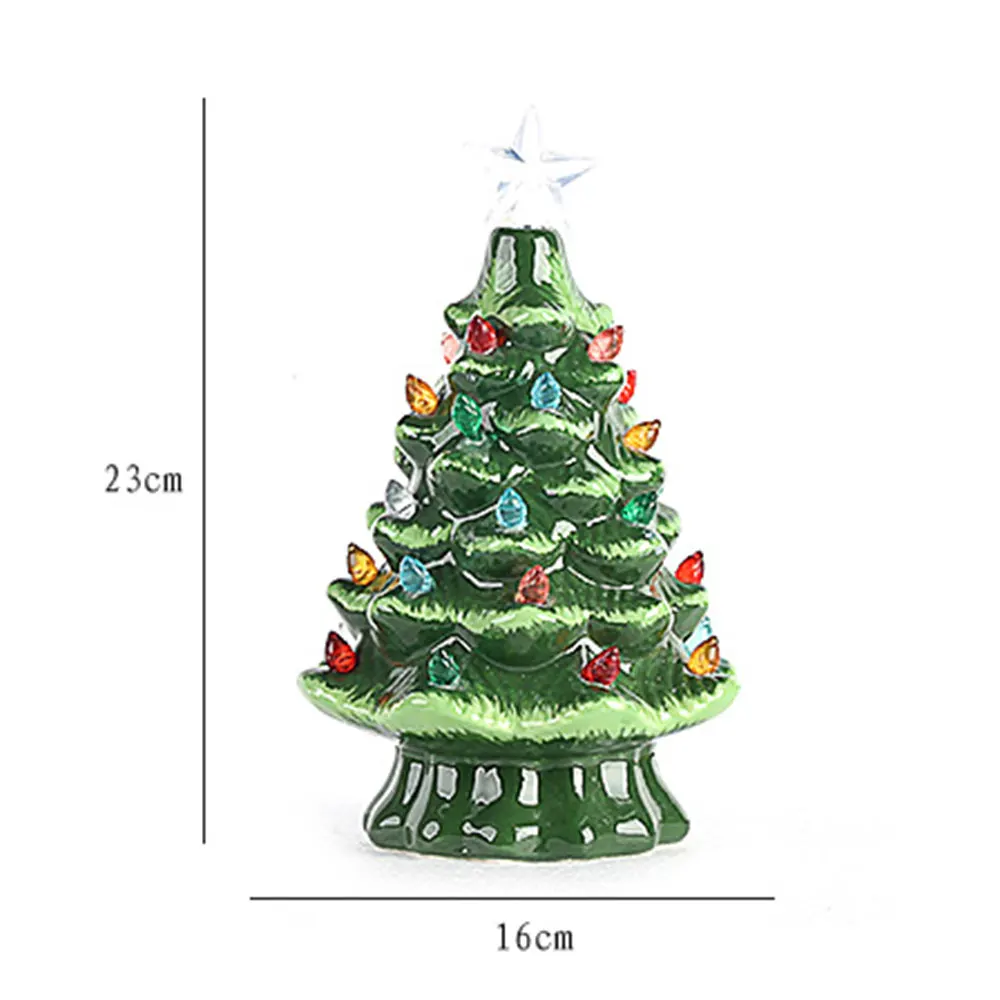 DIY светильник для рождественской елки s декорированный керамический светильник для рождественской елки Настольный Рождественский светильник для домашнего фестиваля DIY Украшение стола горячая распродажа - Цвет: green M size